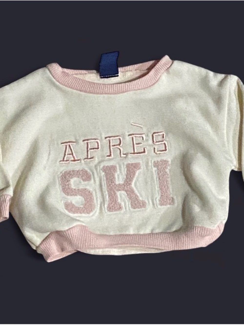 chick pea Pink & White 'APRÈS SKI' Kids Sweatshirt